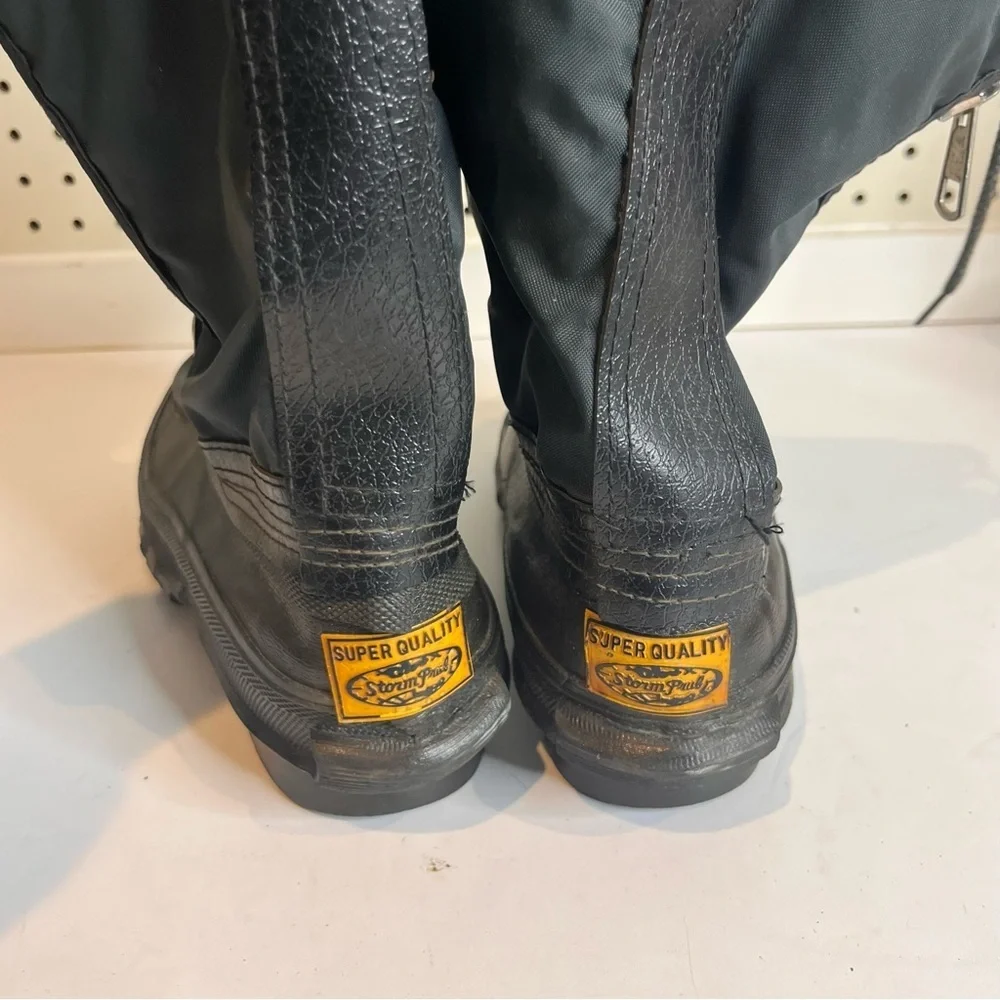 Vintage 70's Snow Winter Duck Boots Heavy Duty Zip Buckle